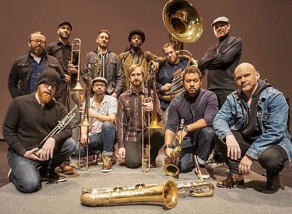 STREET BEAT Chicago-based all-brass hip-hop and reggae act The LowDown Brass Band plays The Siren on Oct. 22. - PHOTO COURTESY OF THE LOWDOWN BRASS BAND