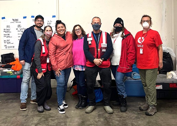 FIRST RESPONDERS Volunteers at the Paso Robles Event Center hosted by the American Red Cross looked after people seeking refuge from the storm on Jan. 9 and 10. - PHOTO COURTESY OF YESSENIA ECHEVARRIA