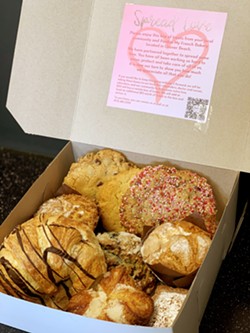 COMMUNITY CARE Donating $20 to Pardon My French Bakery for a Spread Love box ensures that a package filled with at least $30 worth of baked goods will be given to community members working in flood relief. - PHOTO COURTESY OF PARDON MY FRENCH