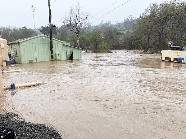 SWEPT AWAY The Cambria Community Services District's Facilities and Resources Department was inundated with 5.5 feet of water during the storms that occurred between March 9 and 14. - PHOTO COURTESY OF CARLOS MENDOZA