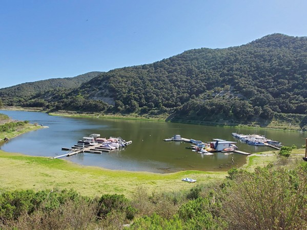 PIPE DOWN Lake Lopez Reservoir is equipped with three valves, all of which are too small to release substantial amounts of water that can prevent potential flooding, according to SLO County Public Works. - FILE PHOTO COURTESY OF LOPEZ LAKE MARINA FACEBOOK PAGE