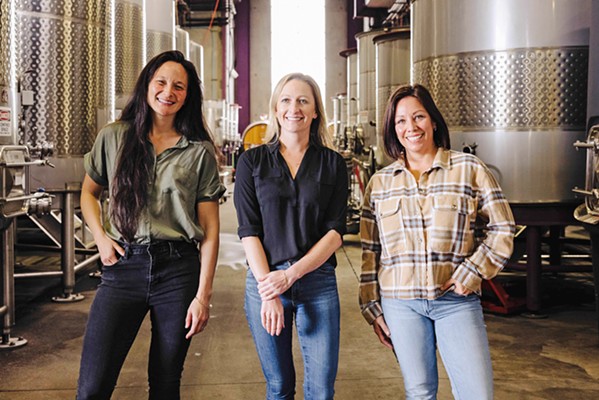 AT YOUR SERVICE From left, Director of Estates Innovation Andrea de Palo, winemaker Brianne Engles, and Hospitality Manager Brooke Serafine espouse a single overarching goal at SLO's Chamisal Vineyards and Malene Wines&mdash;to wow customers. - COURTESY PHOTO BY HEATHER DAENITZ