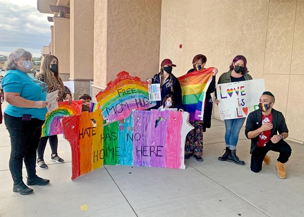 EVERPRESENT ISSUE The Pride flag placement in classrooms has been a fixture of Paso Robles High School discourse since an incident in 2021 that prompted counter-protests from LGBTQ-plus groups. - FILE PHOTO BY MALEA MARTIN