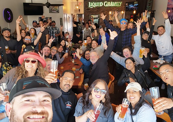 MAY THE POURS BE WITH YOU In May, Liquid Gravity held a festive grand opening celebration at the brewery's new taproom in Old Town Orcutt, following a weeklong soft opening. - PHOTO COURTESY OF LIQUID GRAVITY