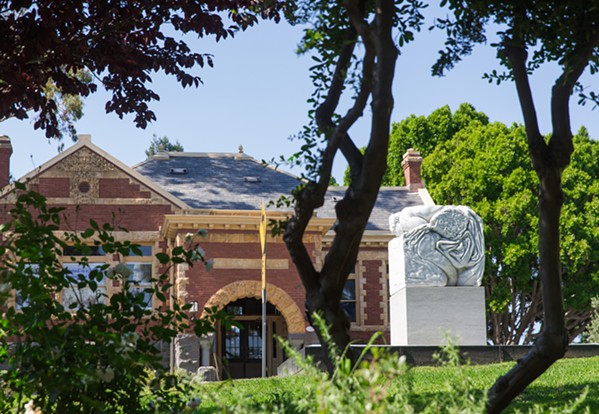 CUBIC WONDER Resting on the front lawn of the SLO Museum of Art (SLOMA), Adam Parker Smith's David sculpture is the current collaboration between the city of San Luis Obispo and SLOMA. - PHOTO BY JAYSON MELLOM