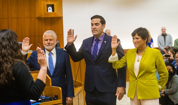 SECOND WIND The SLO County Board of Supervisors' liberal majority comprises 2nd, 3rd, and 4th District Supervisors Bruce Gibson, Dawn Ortiz-Legg, and Jimmy Paulding, respectively. The trio prioritized undoing the past board's actions &#10;in 2023. - FILE PHOTO BY JAYSON MELLOM