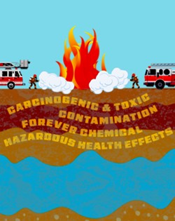 STILL CONTAMINATING Despite the county joining a lawsuit against PFAS manufacturing companies, SLO County firefighting efforts will continue to rely on a foam containing the pollutant due to a lack of other options. - COVER IMAGE FROM ADOBE STOCK