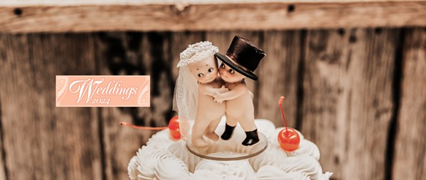 POWER COUPLE The rising popularity of vintage-style wedding cakes is bringing back old-school toppers as accessories—some of which were handed down by couples’ grandparents. - COVER COURTESY PHOTO BY SHYLAH LYNN PHOTOGRAPHY