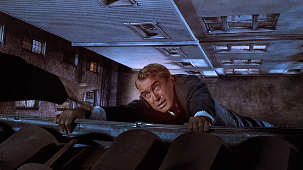 FREE FALL Acrophobia sufferer and private eye John "Scottie" Ferguson (James Stewart) becomes obsessed with an old friend's wife, in Alfred Hitchcock's classic 1958 film, Vertigo, screening at The Palm Theatre of San Luis Obispo. - PHOTO COURTESY OF PARAMOUNT PICTURES