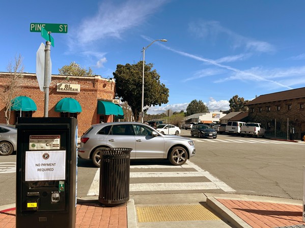 SAY GOODBYE Parking payment kiosks like this one will likely soon disappear from downtown Paso Robles, as the City Council is opting to repeal its paid parking program. - FILE PHOTO BY CAMILLIA LANHAM