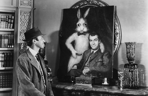 BESTIES Amiable eccentric Elwood P. Dowd (Jimmy Stewart) runs into trouble thanks to his best friend, an invisible white rabbit, in the 1950 classic, Harvey, screening in the Bay Theater. - PHOTO COURTESY OF UNIVERSAL PICTURES