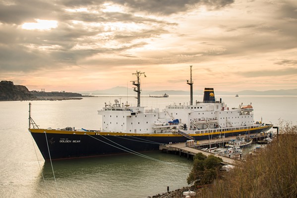 LEARNING AND DOING Cal Maritime, which could merge with Cal Poly, runs a 500-foot training ship, Golden Bear, as a floating classroom/laboratory for students during the university's summer sea term. - COVER PHOTO COURTESY OF CAL MARITIME