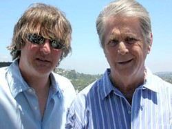 IT&rsquo;S WHO YOU KNOW :  Local author and Beach Boys expert Jon Stebbins (left) already had a relationship with Brian Wilson (right) because of the two books he&rsquo;d written about the seminal California band, so Stebbins used his connections to broker a deal between Lance Robison and Capitol Records for some session tapes Robison had acquired from a 1964 Beach Boys recording session. - PHOTO COURTESY OF LANCE ROBISON