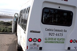 ALL ABOARD! :  The Cambria Community Bus provides a service unique to SLO County, offering free rides to seniors and the disabled. It&rsquo;s supported solely through volunteer drivers and administrators. - PHOTO BY MATT FOUNTAIN