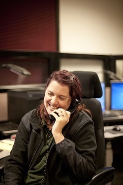 MISDIAL :  Dispatchers are accustomed to accidental cell-phone calls&mdash;what they like to call butt-dials&mdash;and they sometimes hear chatter on the other end, like when Holly Porter heard someone say, &lsquo;Dude, where&rsquo;d that bong go?&rsquo; - PHOTO BY STEVE E. MILLER