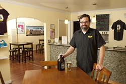 NEW KIDS ON THE BLOCK :  Aaron Wharton started Cambria Beer Co. last spring; it was one of five SLO County breweries to open over the past year. - PHOTOS BY STEVE E. MILLER