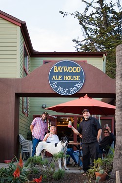 BELLY UP TO THE BAR:  Baywood Ale House Owner Chad Carroll (left) and Manager Christopher Mayes (right) welcome locals and visitors alike into their laidback craft beer hangout. - PHOTO BY KAORI FUNAHASHI