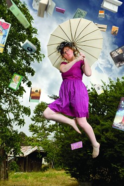 I&rsquo;LL NEVER GROW UP!:  Author Ashley Schwellenbach eschews borings author photos. - PHOTO ILLUSTRATION BY COLIN RIGLEY