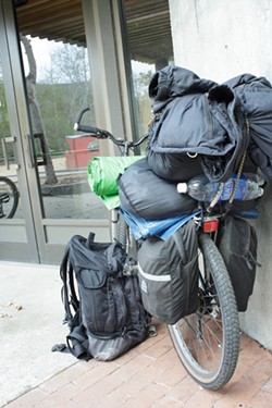 BIKE, BED, AND BEYOND :  A January count showed homelessness has spiked in SLO County. - PHOTO BY STEVE E. MILLER