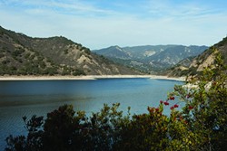 LAKES ON THE LOWDOWN:  Reservoirs in San Luis Obispo County are facing low capacity levels. Lopez Lake, pictured here, is currently in the best shape, with a 57 percent capacity. Santa Margarita Lake is at 39.2 percent capacity, with Nacimiento at 22 percent and San Antonio at 5 percent. - PHOTO BY STEVE E. MILLER