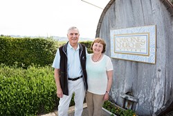 NUTTY PROFESSORS:  In the early &rsquo;80s, Claiborne &ldquo;Clay&rdquo; Thompson and his wife Fredericka Churchill ditched their careers as University of Michigan professors and planted winemaking dreams in Edna Valley&rsquo;s fertile soil. - PHOTO BY KAORI FUNAHASHI