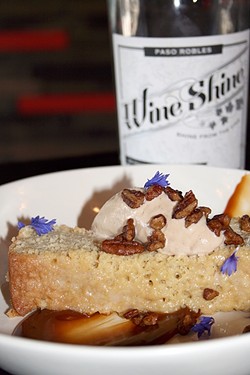 HAVE YOUR CAKE:  Chef Mateo Roger&rsquo;s take on tres leches is a little more boozy than average. The Hooch Cake is made with local Wine Shine, burnt caramel, and house-made buttered pecan ice cream. - PHOTO BY HAYLEY THOMAS