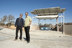 MEN OF VISION:  Lee A. Smith (left), owner of Prescient Entertainment, will be the exclusive talent booker for the new Vino Robles Amphitheater, and venue general manager Tim Reed will oversee construction and operation of the facility. - PHOTOS BY STEVE E. MILLER