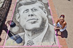 HAIL TO THE CHIEF:  Featured artist Cynthia Polk (pictured) has been participating in San Luis Obispo&rsquo;s street painting festival since it began, and, last year, painted quite the presidential portrait. - PHOTO BY JOSEF KASPEROVICH