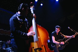 SWAGGER! :  This rockabilly trio played their hearts out and made the crowd swoon.