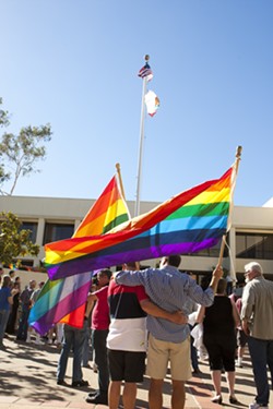 THE WAIT IS OVER:  After a 4 1/2-year gap, San Luis Obispo County began marrying same-sex couples on July 1. - PHOTO BY STEVE E. MILLER