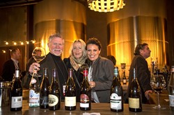 THEY CALL IT WOPN:  The somms who handle all of the event's tastings take a moment to sample the pinot noirs they've opened. From left to right: Toby Rowland-Jones, Sommelier; Francoise Gouges, a guest associated with a Burgundy producer; Diane De Luca, Sommelier; and Dan Fredman, Sommelier and WOPN Sommelier Team Captain. - PHOTO COURTESY OF WOPN