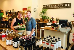 GENERALLY COOL :  Downtown Paso Robles now has a store full of goodies for awesome picnic baskets (like the one Joeli Yaguda is holding on the left next to Jillian Waters) or for general household usage. - PHOTO BY STEVE E. MILLER