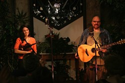 TWO ON THE TOWN! :  Singer-songwriter Darryl Purpose (right) and fiddler Julie Beaver will play Coalesce on July 13. - PHOTO COURTESY OF DARRYL PURPOSE AND JULIE BEAVER