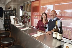 SEEING RED :  David Addamo opened Red Carpet Winery in Pismo Beach this year, and his daughter Nicole manages the tasting room. The space, including the huge patio, is available for parties&mdash;and the Addamos certainly know how to celebrate. - PHOTOS BY STEVE E. MILLER