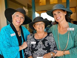 WIGS AND HATS:  Co-founders of Hats for Hope, Jeannie Miranda (left) and Judy Lundberg Wafer (center), and board member Diane Martino (right) will host their annual fundraising event on Oct. 11, which will generate thousands of free head coverings for Central Coast residents in chemotherapy. - PHOTO COURTESY OF DIANE MARTINO