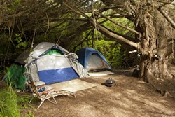CAMPING DOS AND DON&rsquo;TS :  While some Morro Creek campsites are obviously trashed, others are well maintained. All will be removed. - PHOTOS BY STEVE E. MILLER