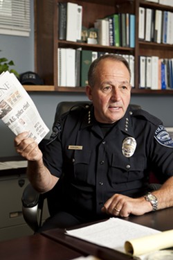 &lsquo;I&rsquo;M AN OPEN BOOK&rsquo;:  He wasn&rsquo;t specifically named as the bad guy, but three decade-old complaints from AGPD Chief Steve Annibali&rsquo;s past tenure at a small Colorado department has him defending his record as a department reformer. - PHOTO BY STEVE E. MILLER