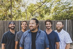 STRAIGHT OUTTA HAWAII:  (left to right) Joseph Dickens, Adam Taylor, Micah Pueschel, Cayson Peterson, and Micah Brown are Iration, playing Reggae on the Range at Pozo Saloon on Sept. 20. - PHOTO COURTESY OF IRATION