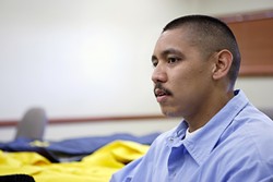 BETWEEN A ROCK AND A HARD PLACE :  Manuel Arias is a model prisoner who&rsquo;s completed his GED and is taking college correspondence courses, but due to mandatory sentencing laws, he&rsquo;ll cost taxpayers another $200,000 before he&rsquo;s released. - PHOTO BY STEVE E. MILLER