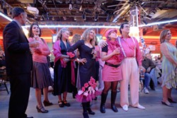 INAUGURAL BALL :  INAUGURAL BALL Members of Code Pink at the Graduate ball. - PHOTO BY STEVE E. MILLER