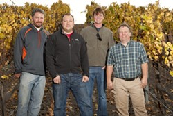 TURKEY DAY:  Vintners (l-r) Coby Parker-Garcia, Nathan Carlson, Tom Greenough, and Mike Sinor share their mouth-watering Thanksgiving plans. - PHOTO BY STEVE E. MILLER