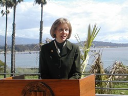 CAPPS ON OIL :  U.S. Rep. Lois Capps represents much of the coast spanning Santa Barbara and San Luis Obispo counties. She praised Secretary of the Interior Ken Salazar for his Feb. 13 announcement for a &ldquo;comprehensive energy plan for the U.S. Outer Continental Shelf.&rdquo; - FILE PHOTO
