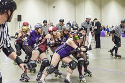 CAL SKATE ROLLER DERBY V WINE TOWN ROLLERS : - PHOTO BY COLIN RIGLEY