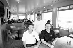 ON DECK :  (Left to right) Galley owner and general manager David Peter, head chef Henry Galvez, and manager John Anderson work to serve up quality dishes for Morro Bay tourists and locals alike. - PHOTO BY STEVE E. MILLER