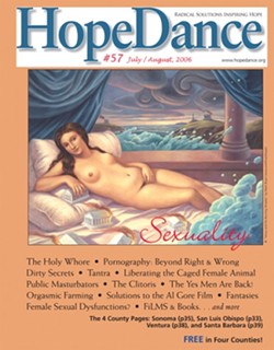 COVER GIRL :  The July/August 2006 edition of Bob Banners HopeDance, featuring a painting by Mark Bryan, created a stir in the county especially the libraries about what is and is not appropriate when it comes to bare skin. - IMAGE COURTESY OF BOB BANNER