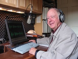 ON THE AIR :  Jim Kampschroer, who operates Cambria's 103.5, plays what he calls "Old Time Radio." - PHOTO BY KYLIE MENDONCA