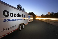 AWAITING FULFILLMENT :  If things go as they always have, these Goodwill trailers will be filled to overflowing as Cal Poly students leave for the summer. - PHOTO BY STEVE E. MILLER