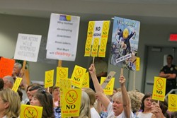 VERY VOCAL :  Atascadero residents rally against Wal-Mart - PHOTO BY CHRISTOPHER GARDNER