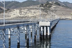 SIGHTING LAND :  The Cal Poly Pier opened to the public for one day in mid-November, but officials plan to repeat the event once a quarter, so locals can explore the research and student work that happens on the steel and concrete structure. - PHOTO BY STEVE E. MILLER