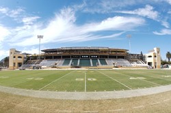 REBUILT :  The university plans to dedicate the newly renamed Spanos Stadium prior to the season finale against Savannah State on Nov. 18. The naming rights went to alumnus Alex Spanos, who last year gave $8 million to kickstart the $21.5-million expansion of the old facility. - PHOTO BY JESSE ACOSTA